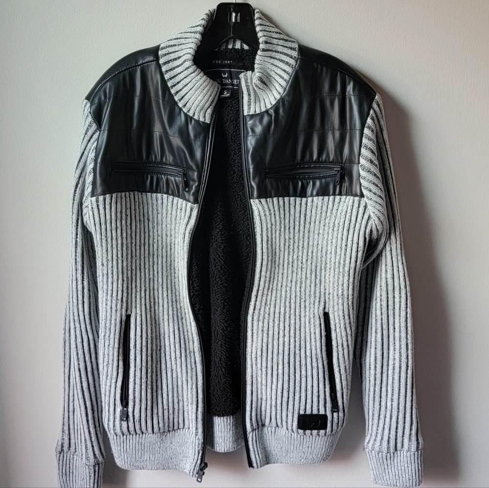 Nick Danger Men's Zip-Up Sweater with Black Accents Size S